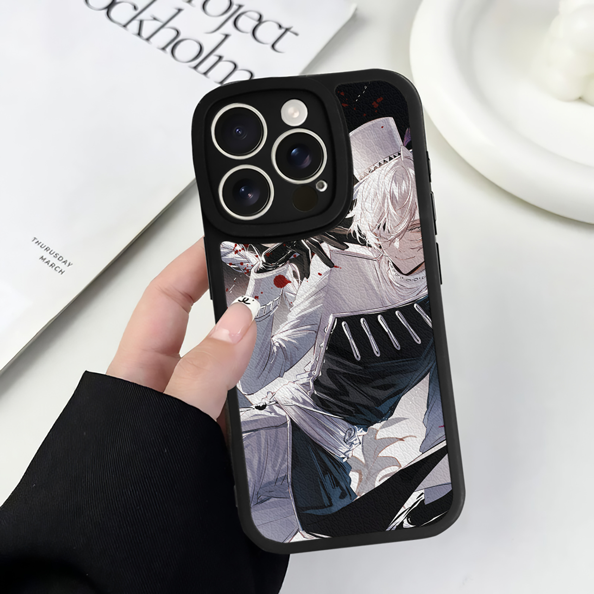 （画像用） 文豪ストレイドッグス Bungo Stray Dogs 【iPhone 16シリーズ対応】シリコンスマホケース（レザー調） 材質：シリコン